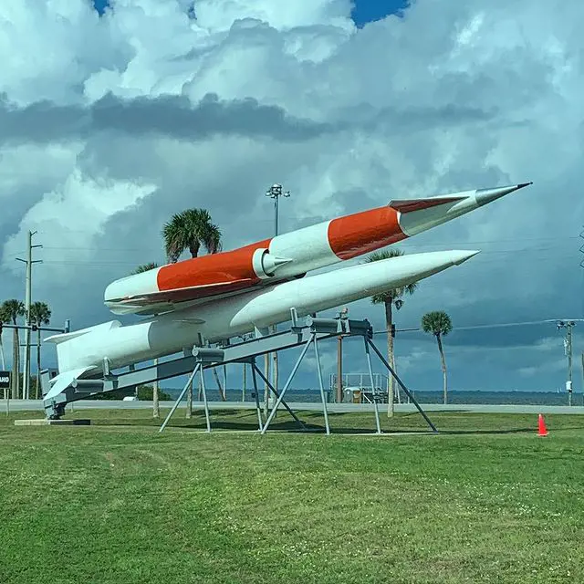 SM-64 Navaho is supersonic intercontinental cruise missile at the Sands Space History Center