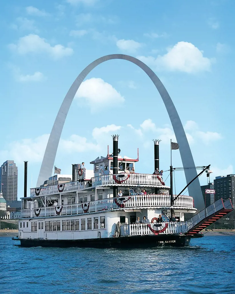 The Gateway arch are the oldest riverboat company in St. Louis.