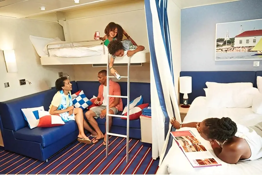 Cruise staterooms are designed to share with the family members.