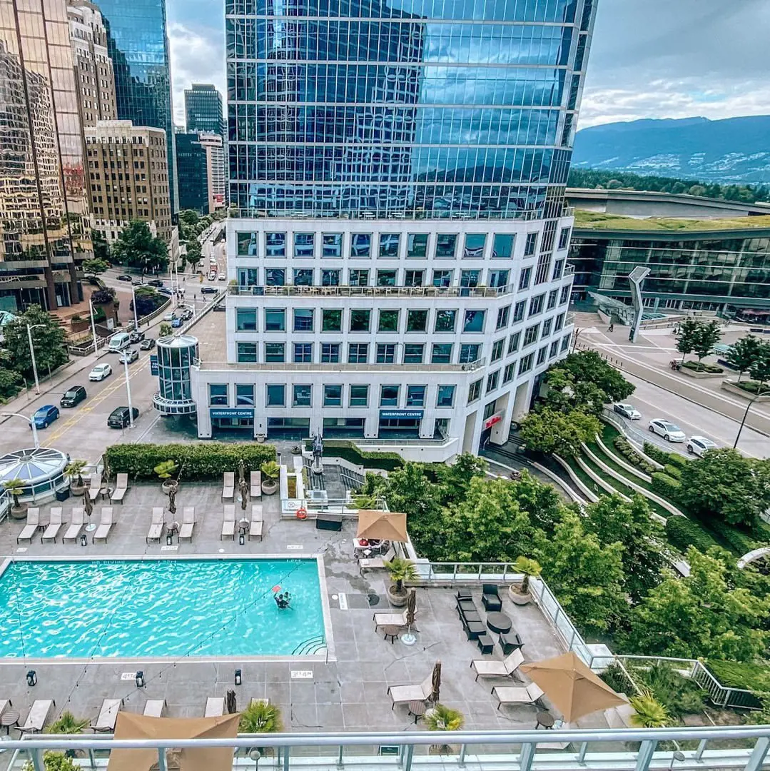 Fairmont Waterfront has a stunning view from the swimming pool.
