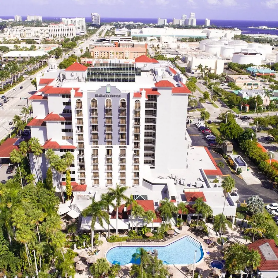 Embassy Suites by Hilton is two miles away from the Las Olas Boulevard and the beach