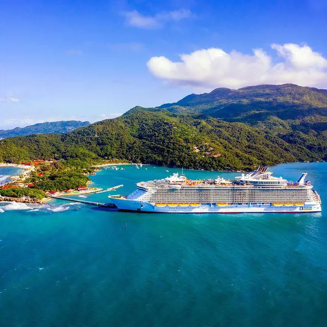 One Royal Caribbean ship docked at Labadee in August 2022