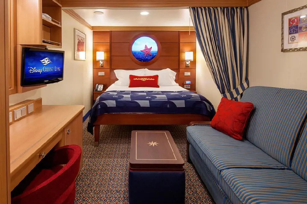 Interior view of Disney Cruise inside cabin.