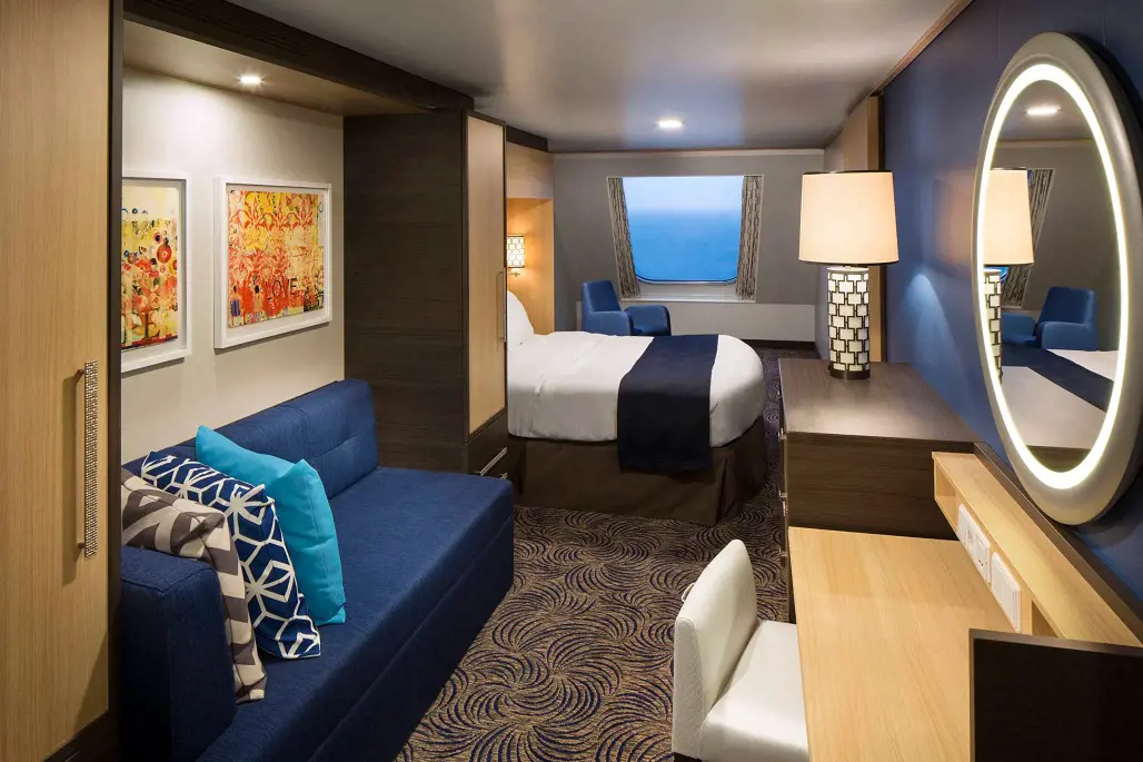 Royal Caribbean has a virtual balcony in inside room.