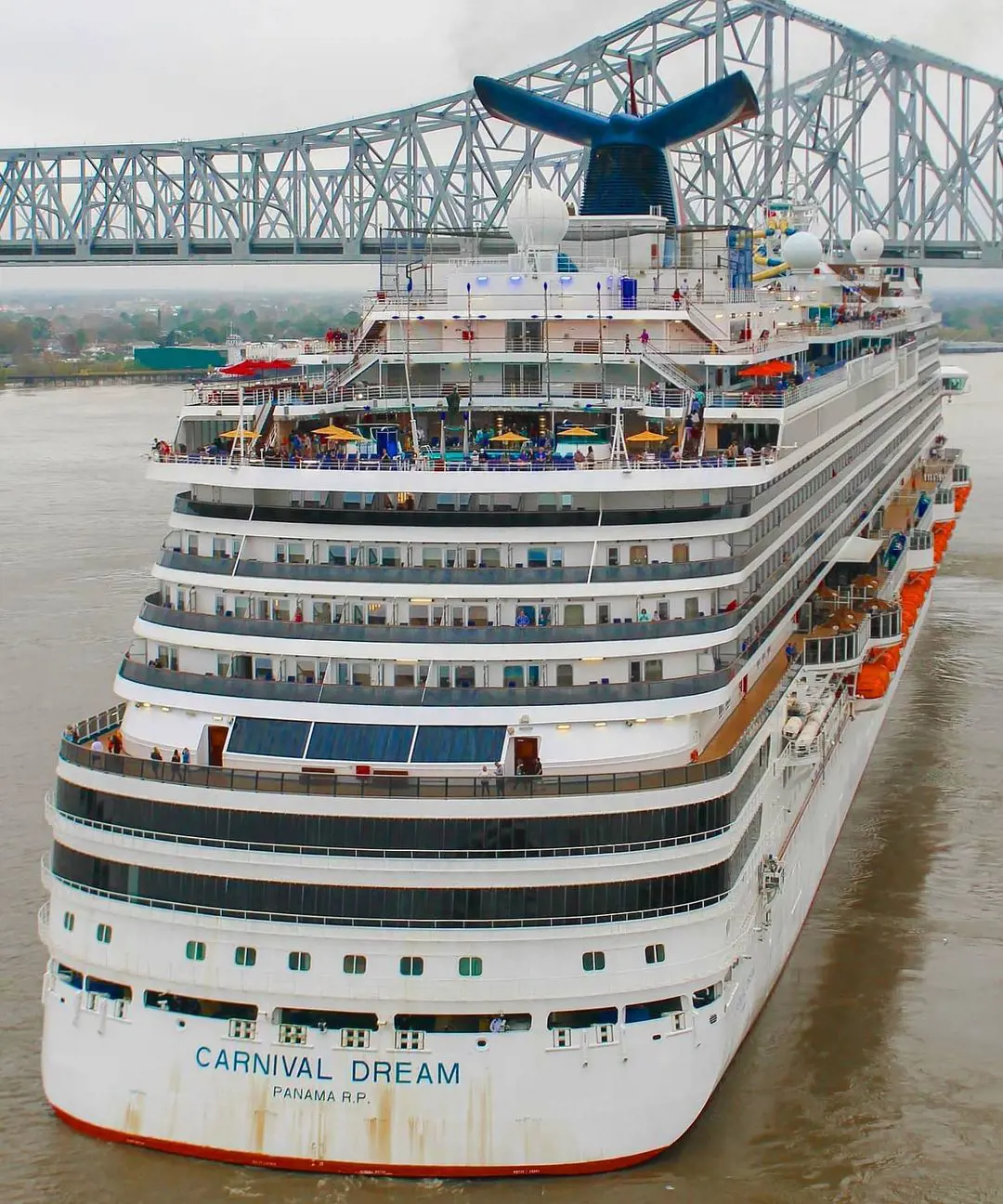Carnival Dream departing from New Orleans.