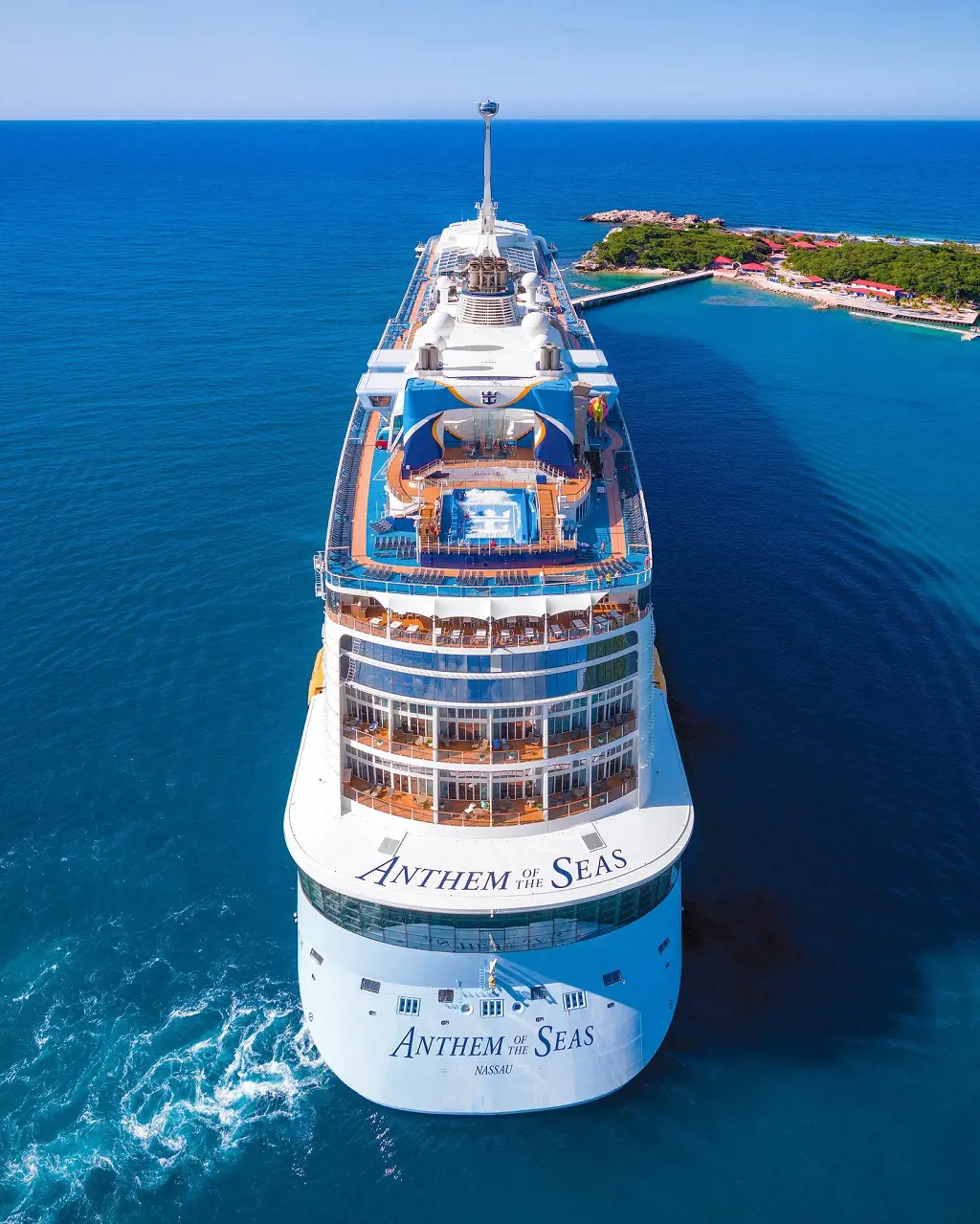Anthem of the Seas sails under the flag of the Bahamas