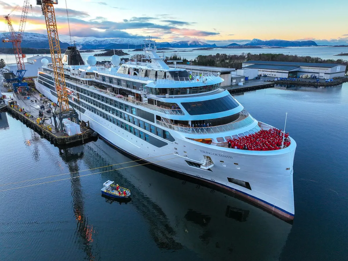 Viking Octantis docked in Fincantieri’s VARD shipyard in Soviknes, Norway