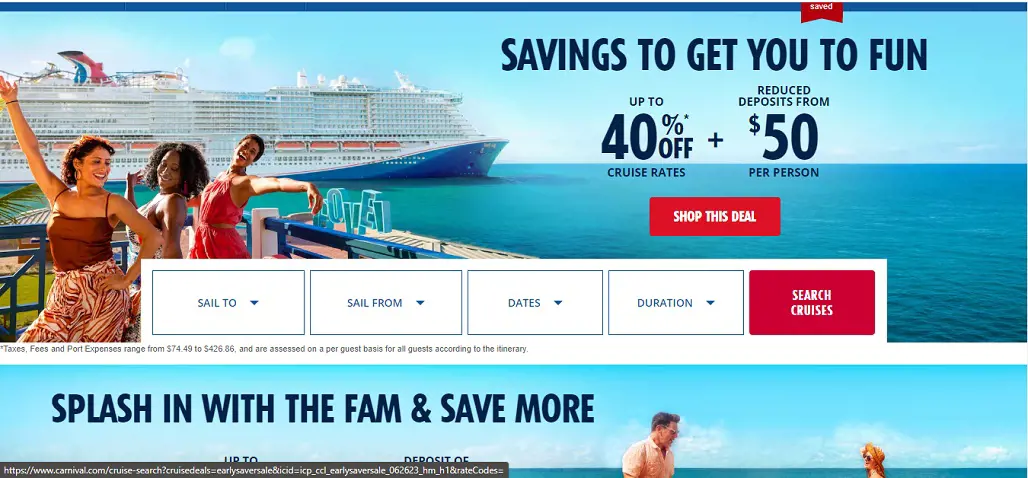 Official website of Carnival Cruise.
