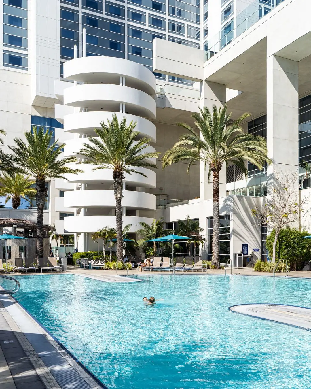 Poolside view of Hilton San Diego Bayfront.